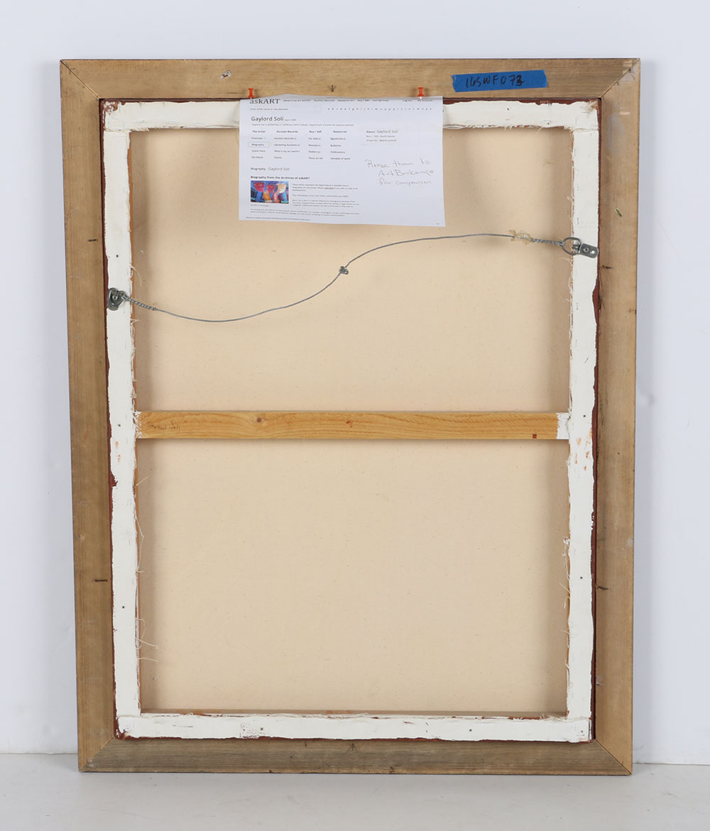 Gaylord Soli Abstract Acrylic on Canvas Painting of a Couple