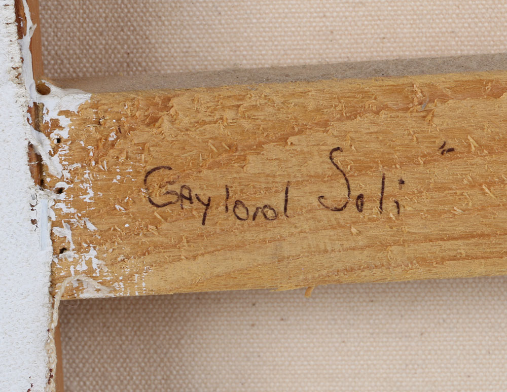 Gaylord Soli Abstract Acrylic on Canvas Painting of a Couple