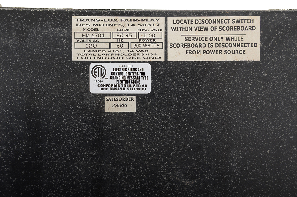 Fair-Play Trans-Lux Scoreboard With Controller