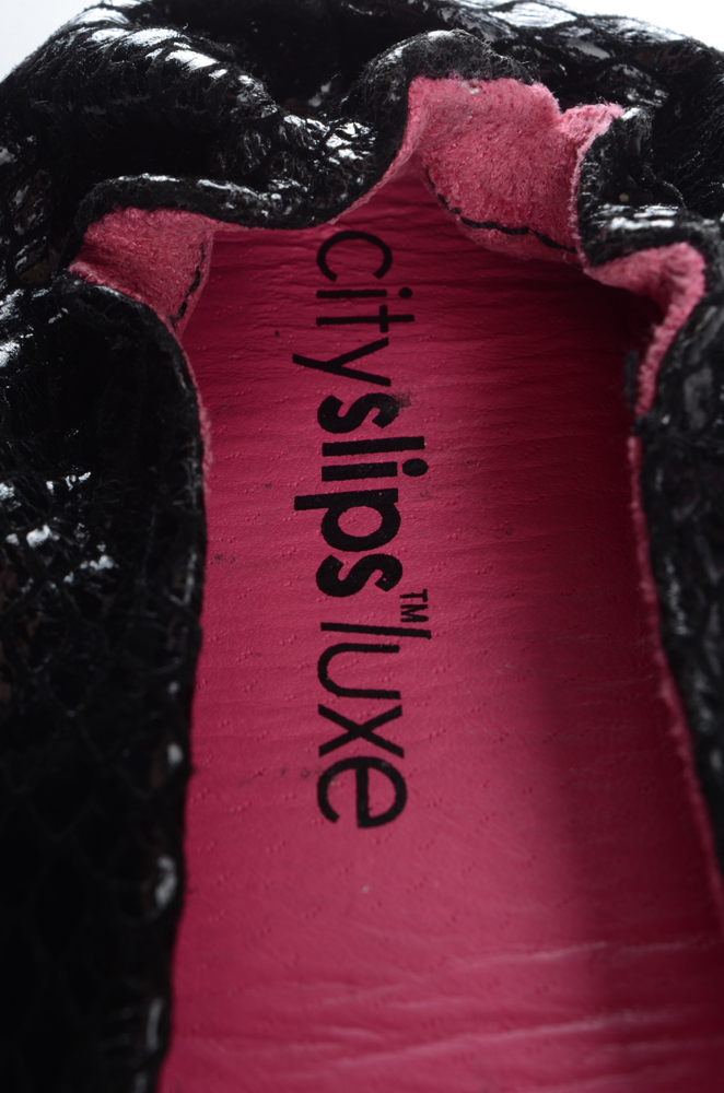 City Slips Luxe Embossed Leather Foldable Flats