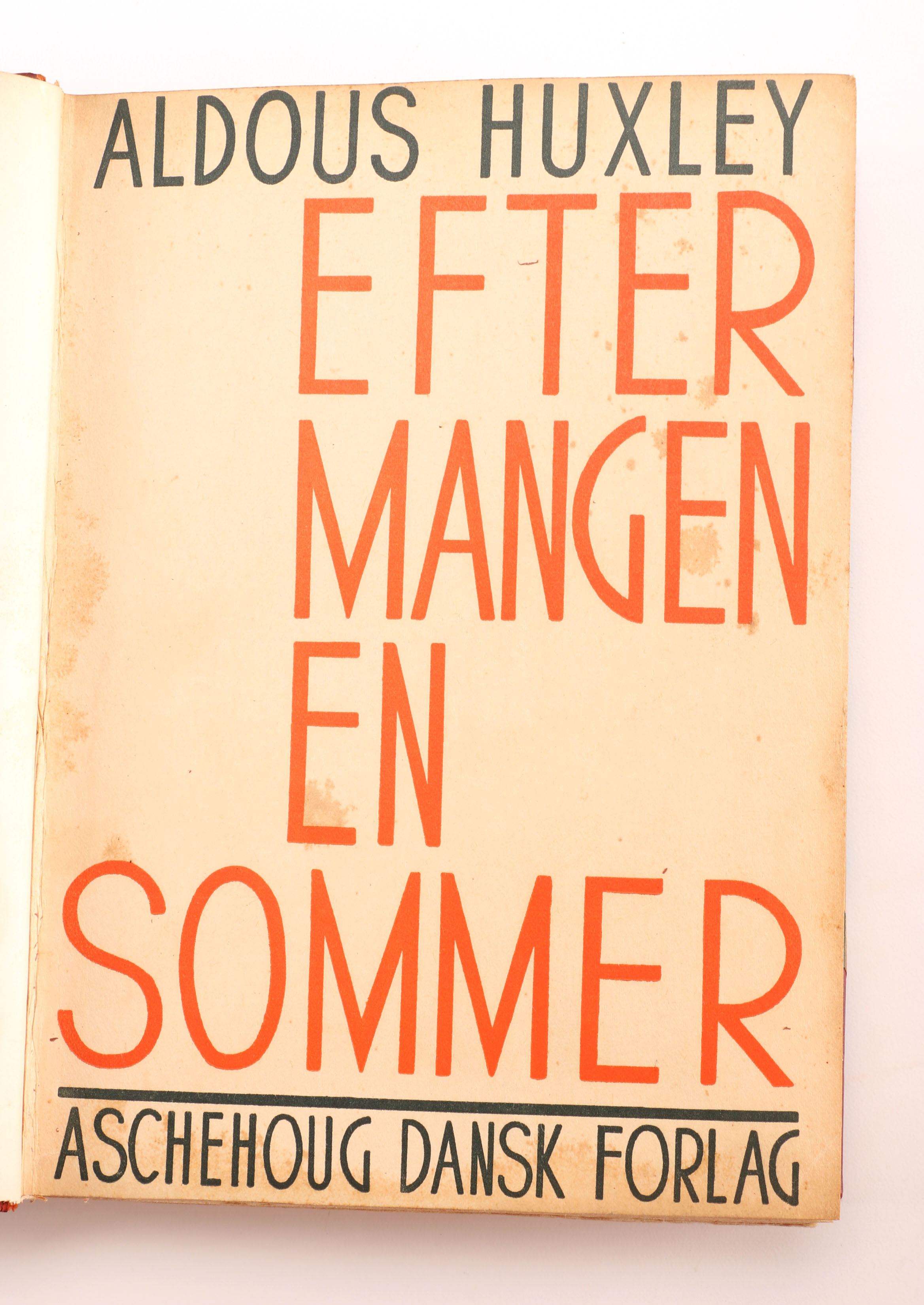 Five Danish Translations of Aldous Huxley Novels