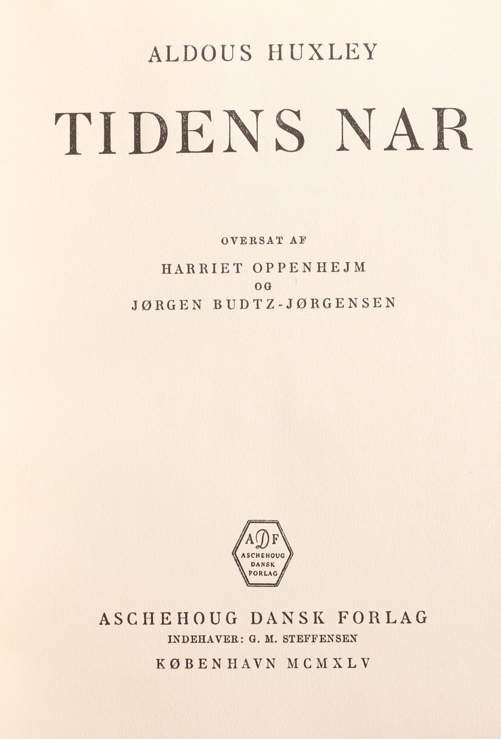 Five Danish Translations of Aldous Huxley Novels