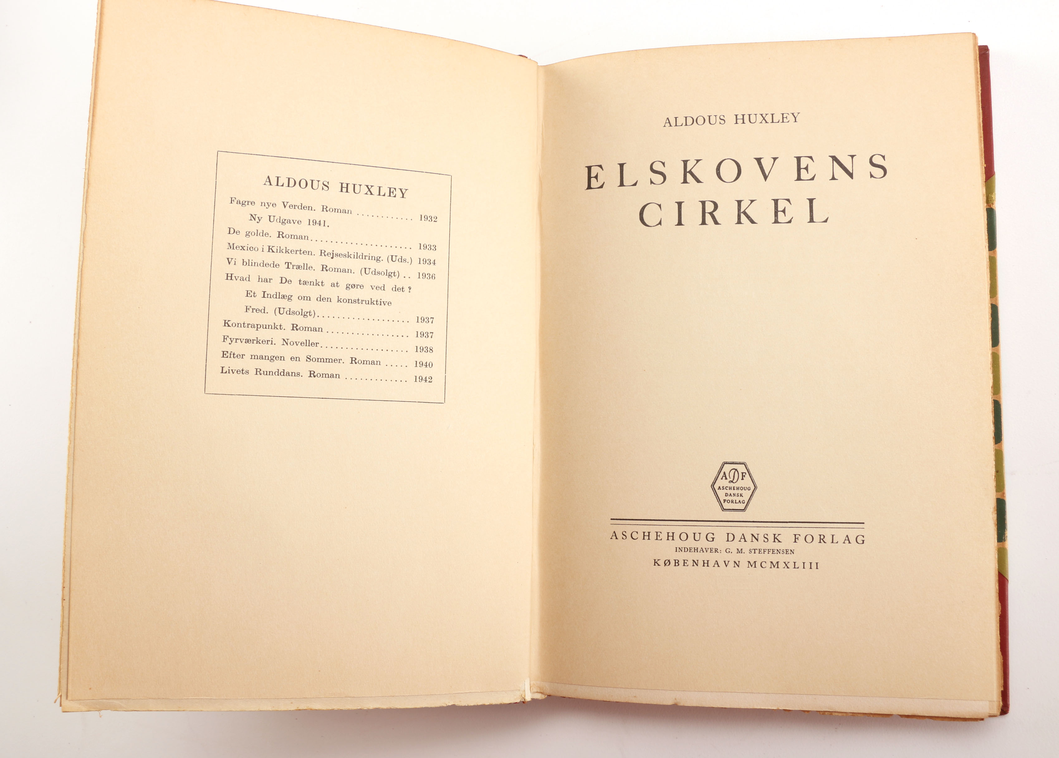 Five Danish Translations of Aldous Huxley Novels