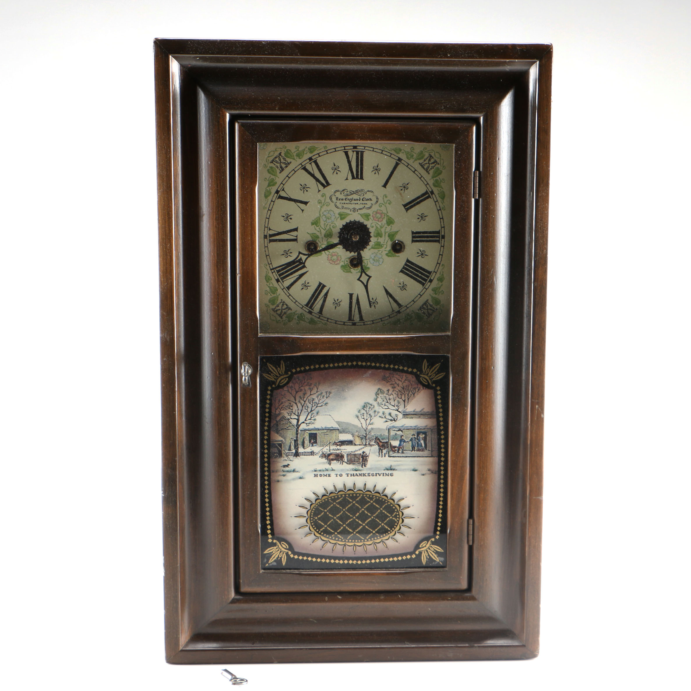 Replica Shelf Clock; Thanksgiving Theme, by the New England Co