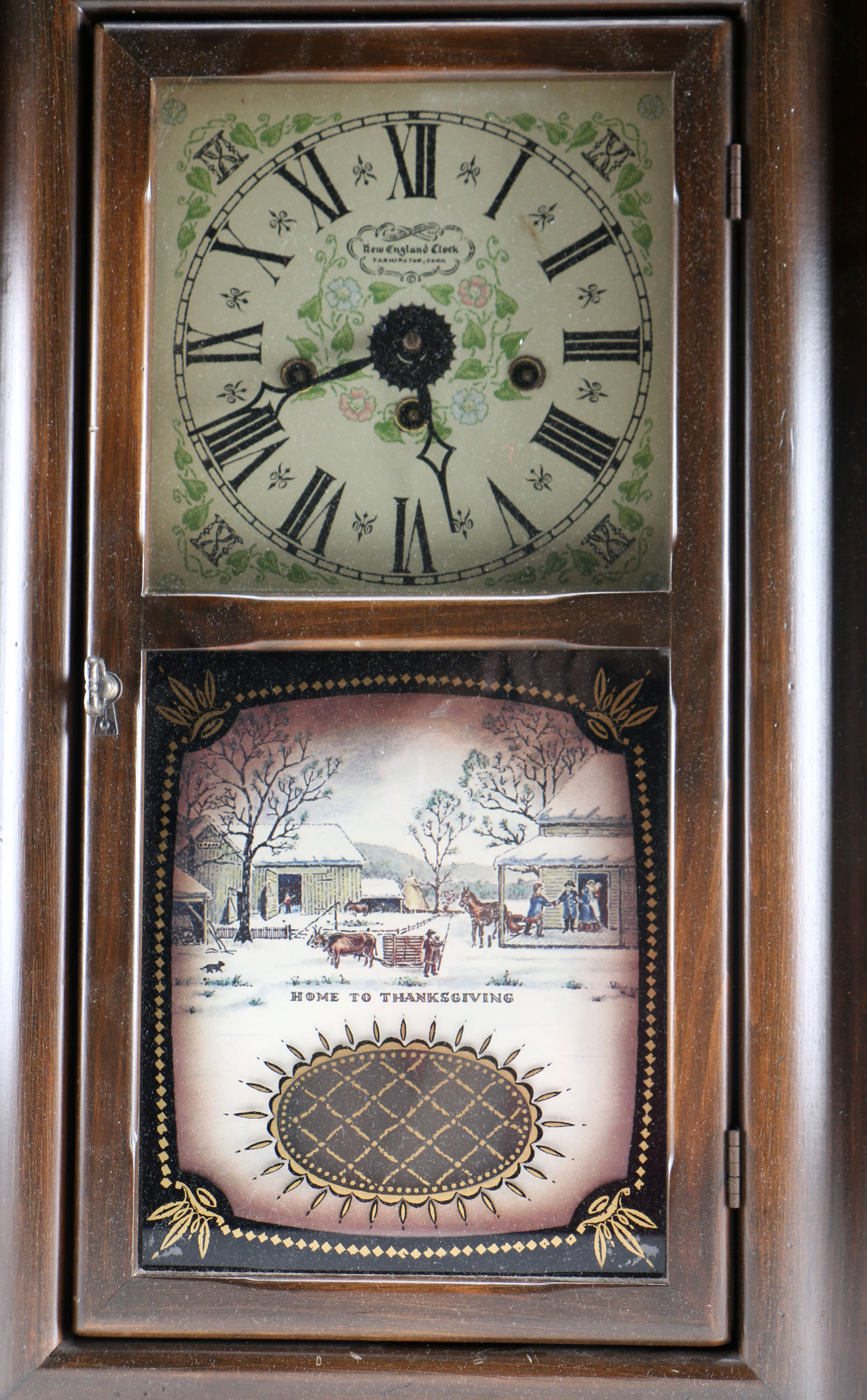 Replica Shelf Clock; Thanksgiving Theme, by the New England Co