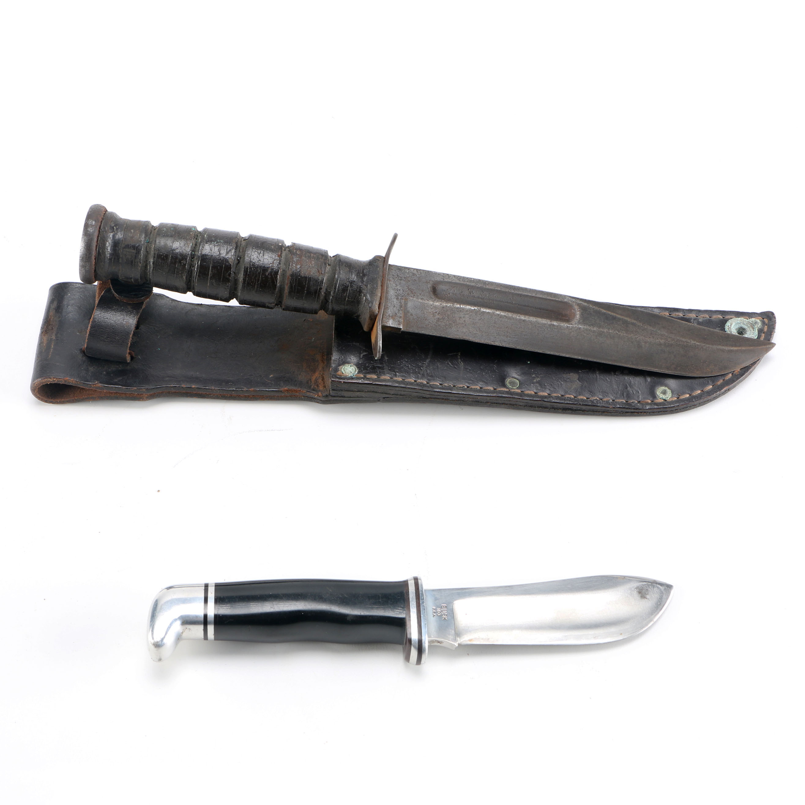 Vietnam War Era USMC "Kabar" and a Buck Skinning Knife