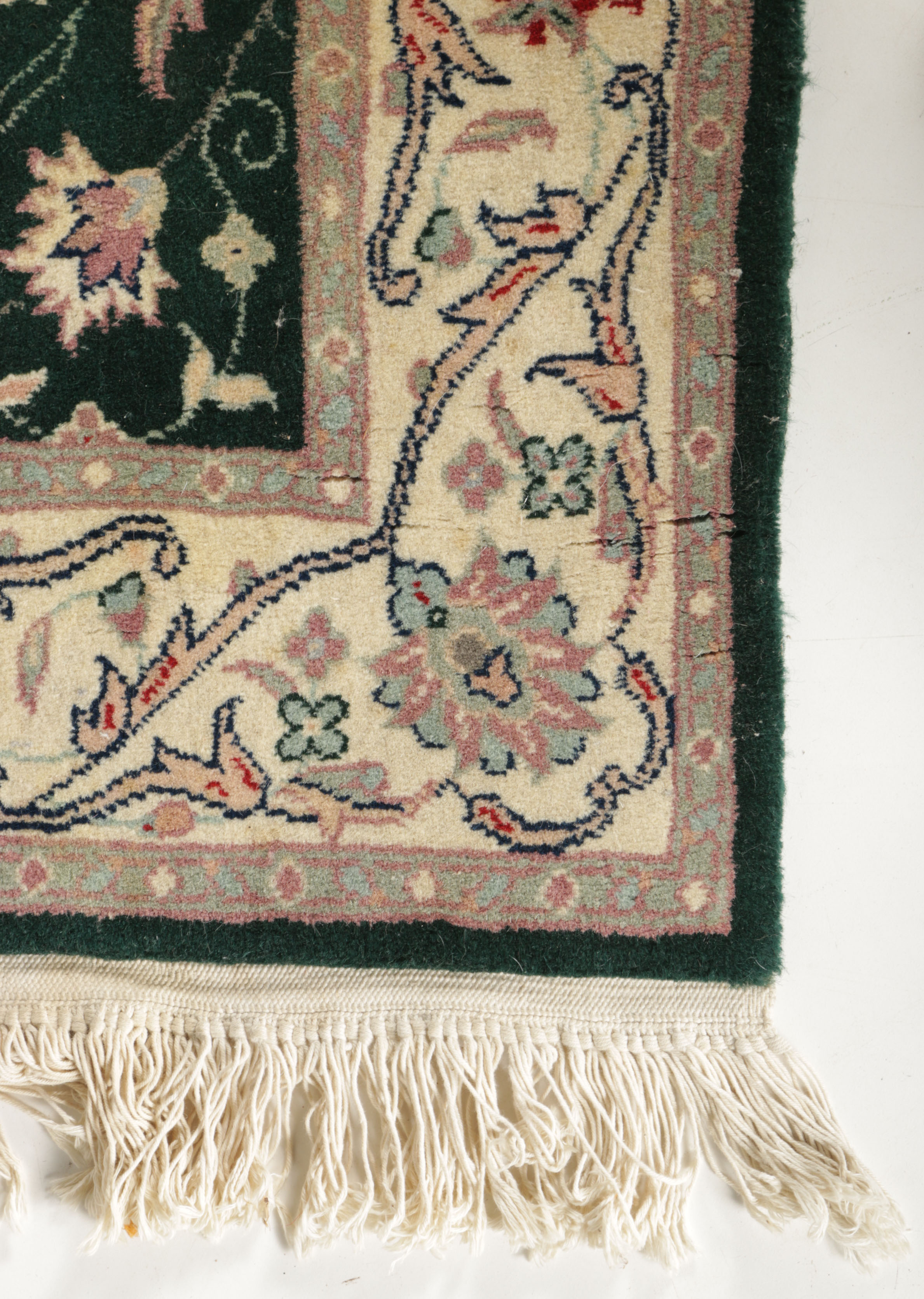 Handwoven Wool Agra-Style Accent Rug