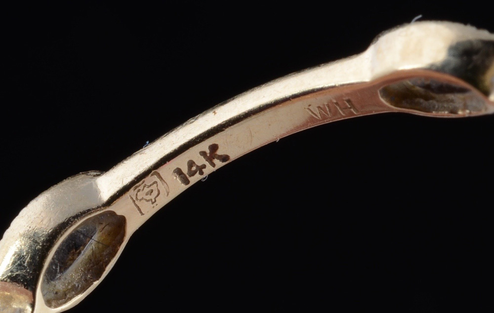 14K Yellow Gold Band with Multi-Color Stones