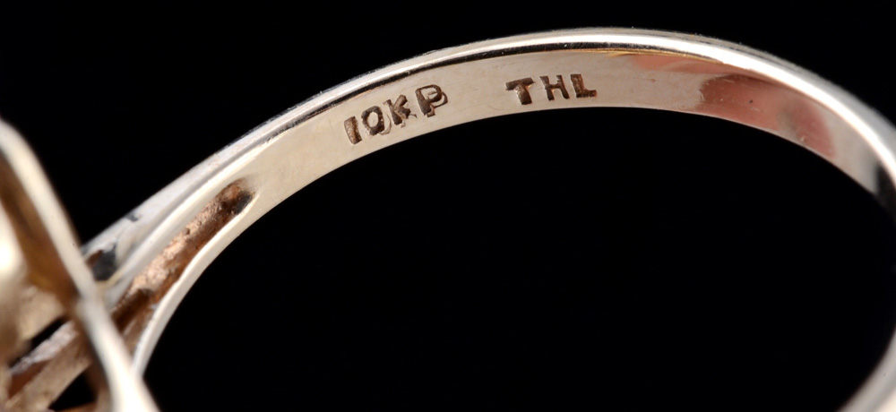 10K Two Tone Gold Plumb Blue Sapphire and Diamond Ring