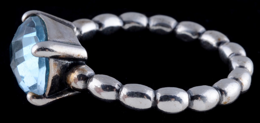 Pandora Sterling Silver Blue Topaz Ring