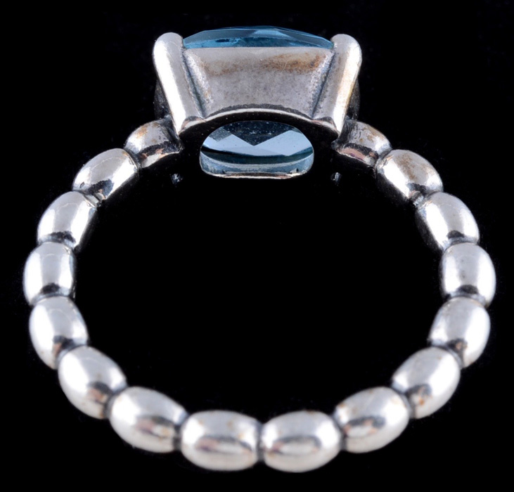 Pandora Sterling Silver Blue Topaz Ring