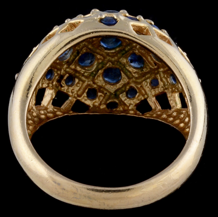 Sterling Vermeil Blue Sapphire Dome Ring