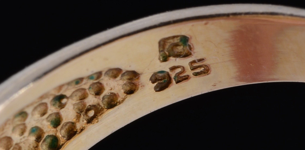 Sterling Vermeil Blue Sapphire Dome Ring