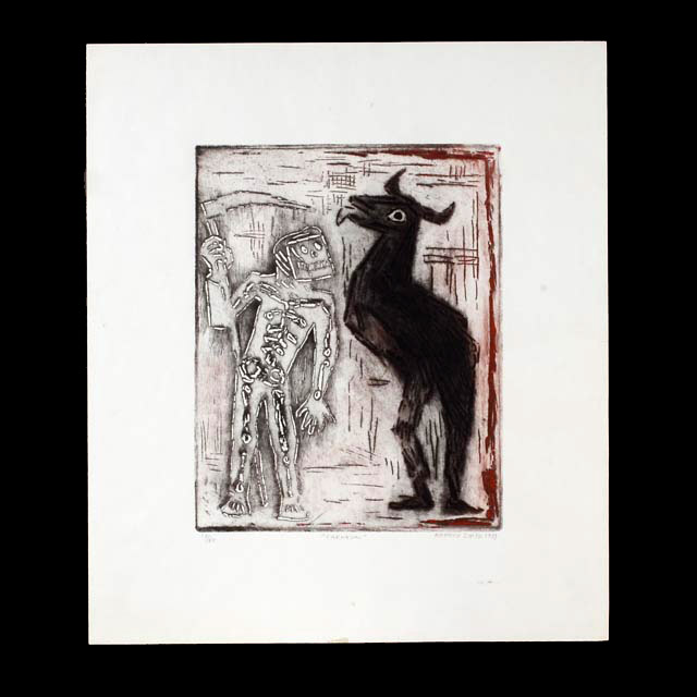 Alfredo Zalce Original Limited Edition Mixed Media Etching "Carnaval"