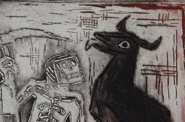 Alfredo Zalce Original Limited Edition Mixed Media Etching "Carnaval"