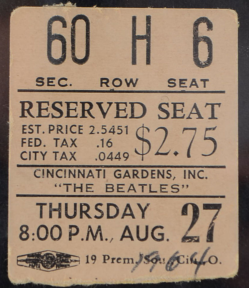 1964 Beatles Concert Ticket Stub