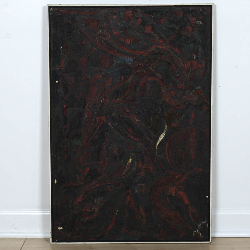 Yetta Wiesel Abstract Oil and Plaster on Canvas Painting