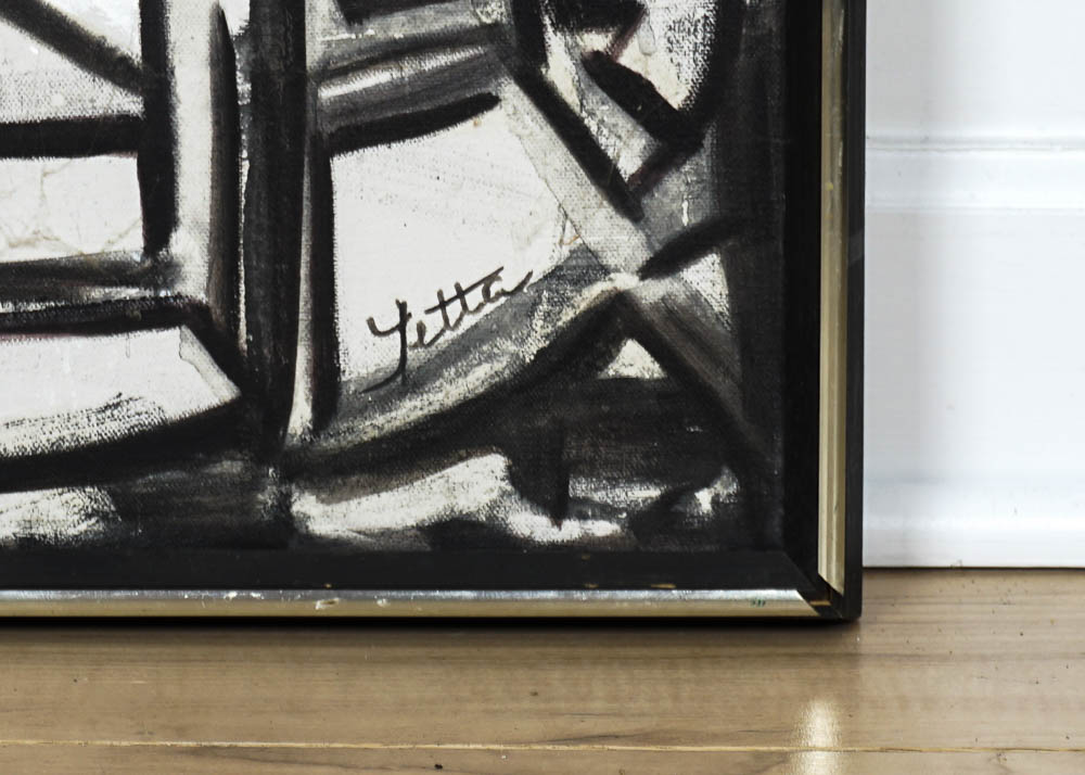 Abstract Oil on Canvas Painting by Yetta Wiesel