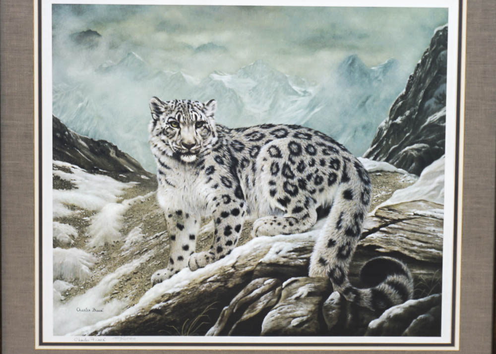 Charles Fracé Signed Offset Lithograph "Snow Leopard"