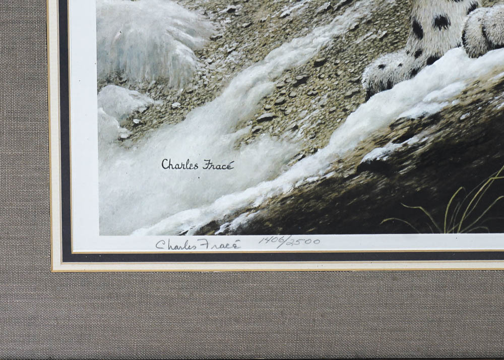 Charles Fracé Signed Offset Lithograph "Snow Leopard"