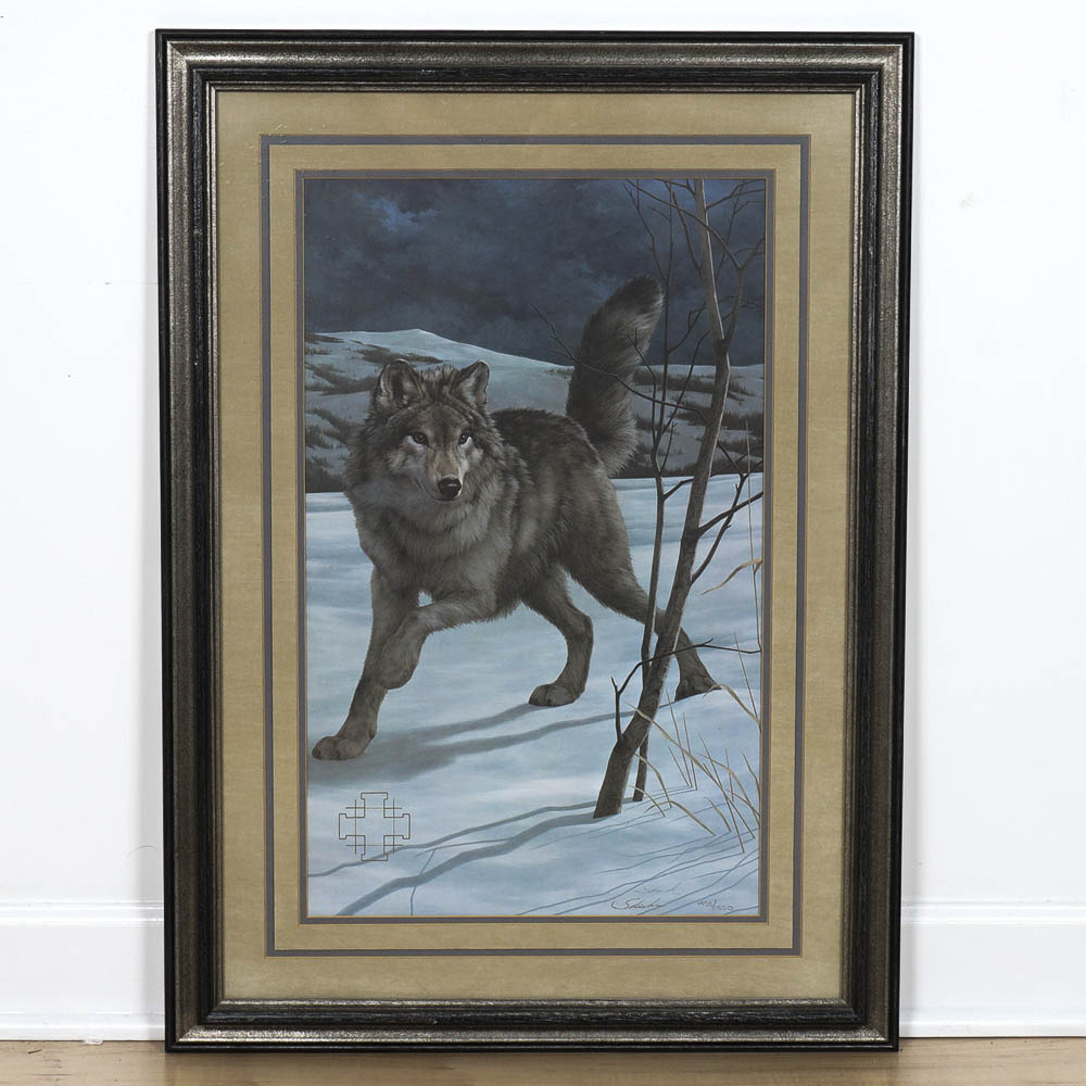 Peter Skirka Signed Offset Lithograph "Moonlight Search"