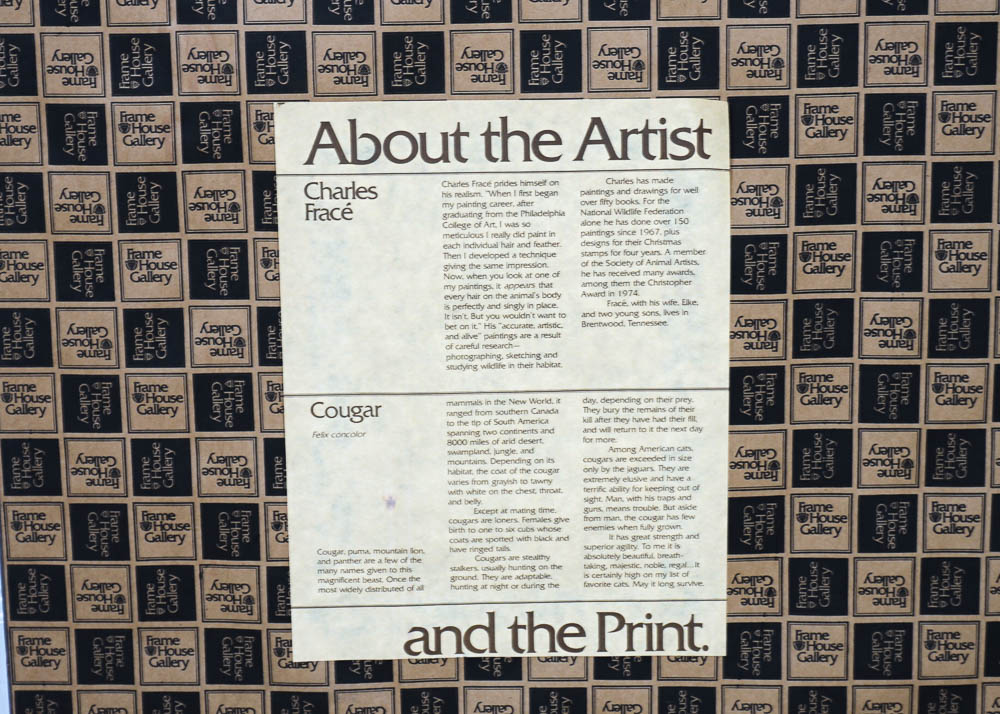 Signed Charles Frace "Cougar" Print