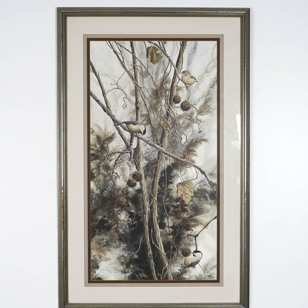 Jean Vietor Signed Offset Lithograph "Vines and Finds"