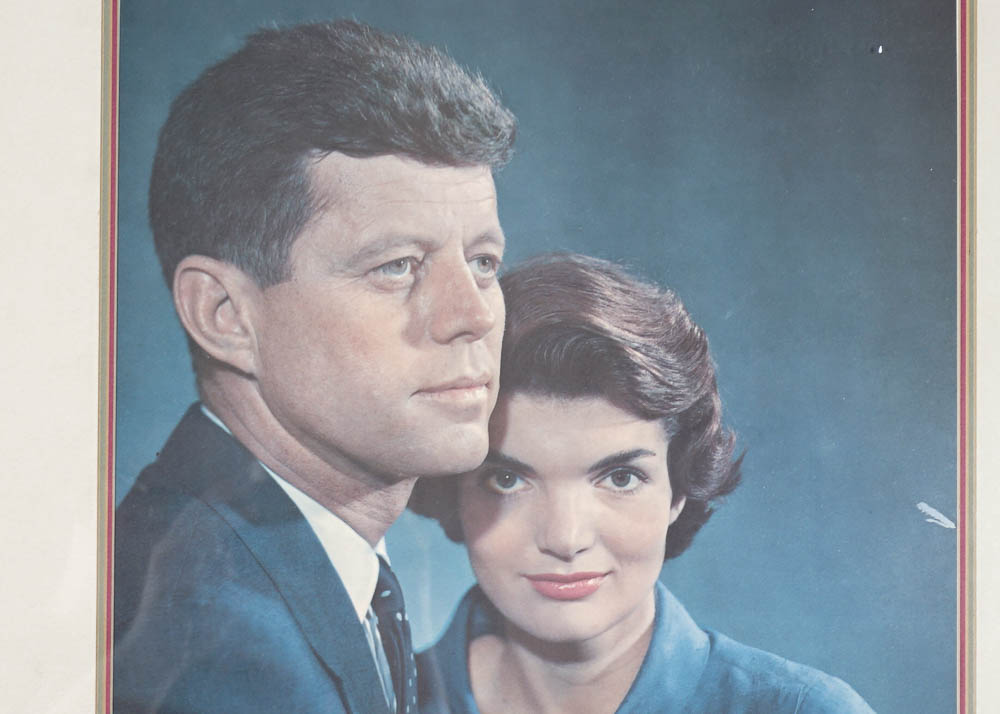Offset Lithograph Print after Photo of President and Mrs. Kennedy
