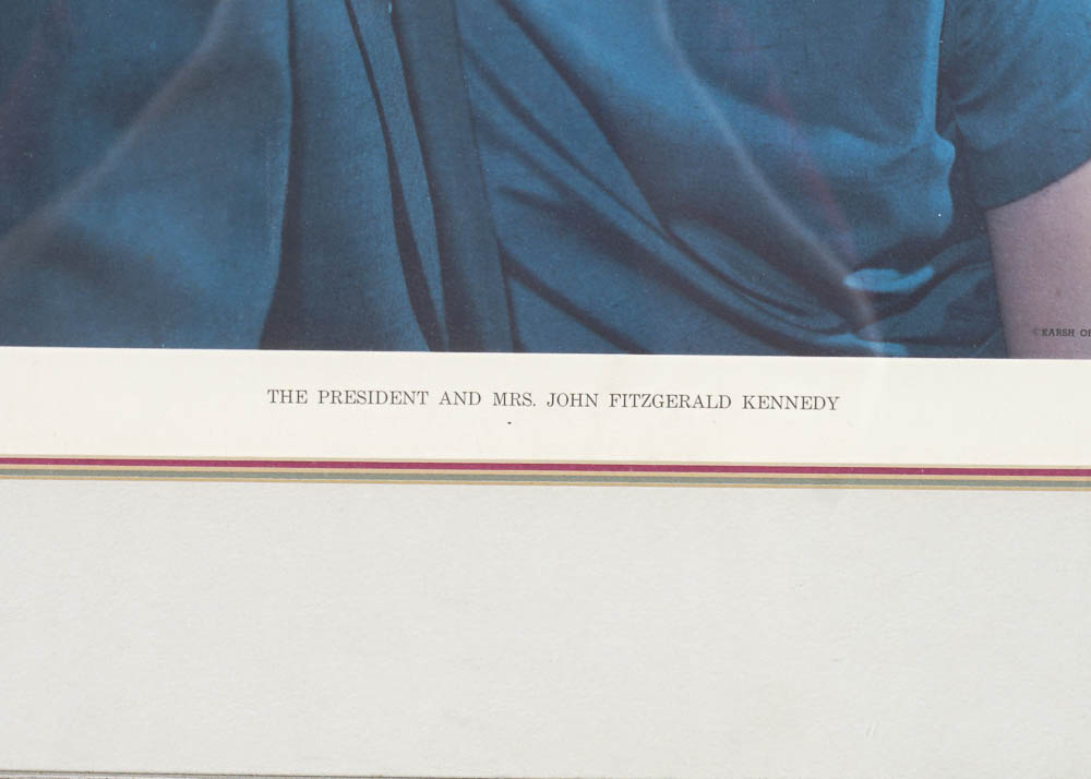Offset Lithograph Print after Photo of President and Mrs. Kennedy