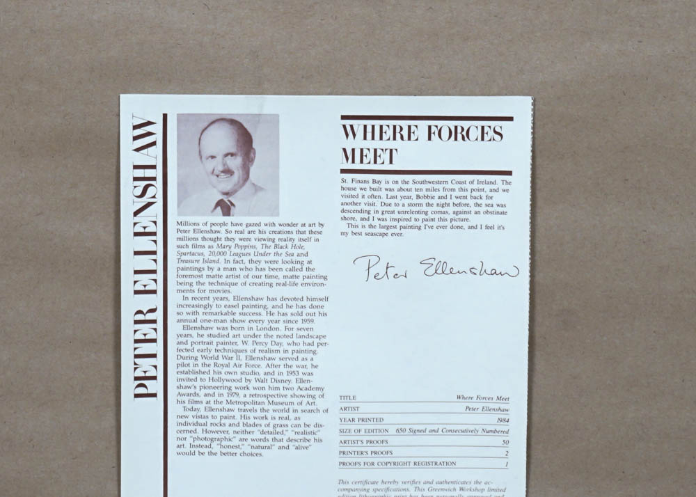 Peter Ellenshaw Signed "Where Forces Meet" Print