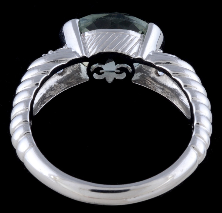 Judith Ripka Sterling Silver, Prasiolite and Cubic Zirconium Ring