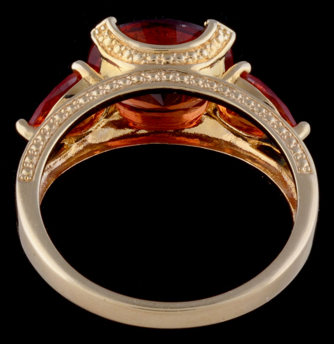 Sterling Silver Vermeil Synthetic Orange Sapphire Ring