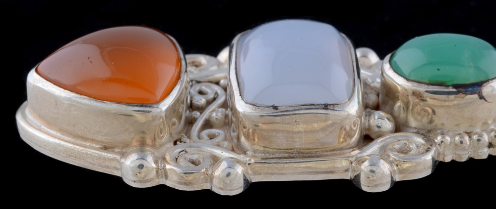 Sajen Sterling Silver Multi-Color Stone Pendant