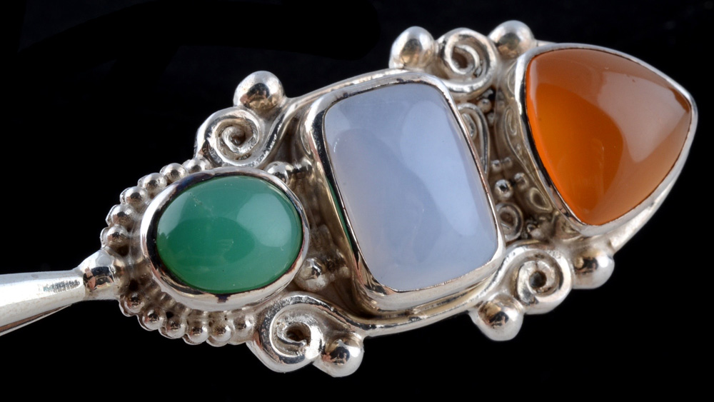 Sajen Sterling Silver Multi-Color Stone Pendant