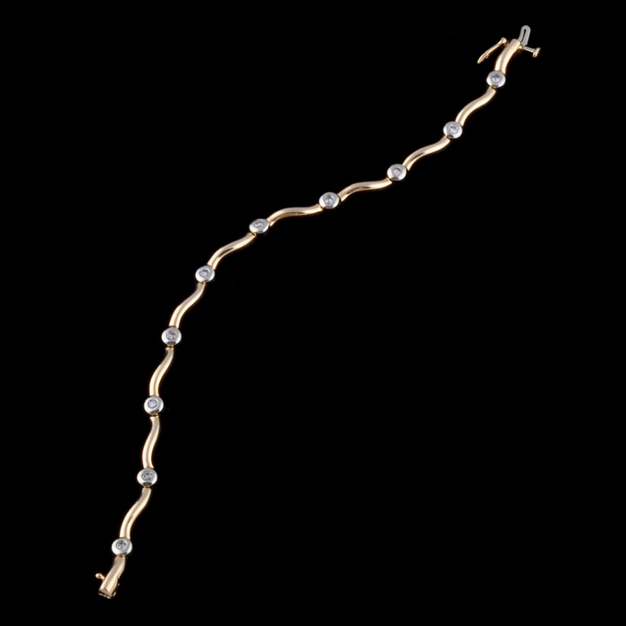 10K Yellow Gold Diamond Link Bracelet