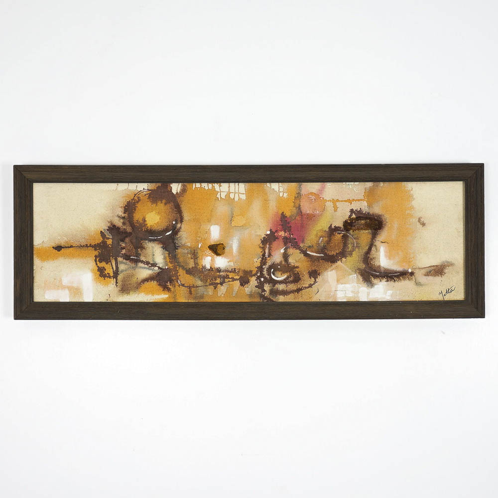 Abstract Watercolor on Canvas by Yetta Wiesel