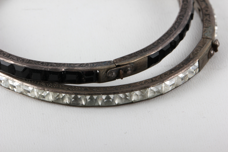 Pair of Vintage Hinged Sterling Silver Bracelets