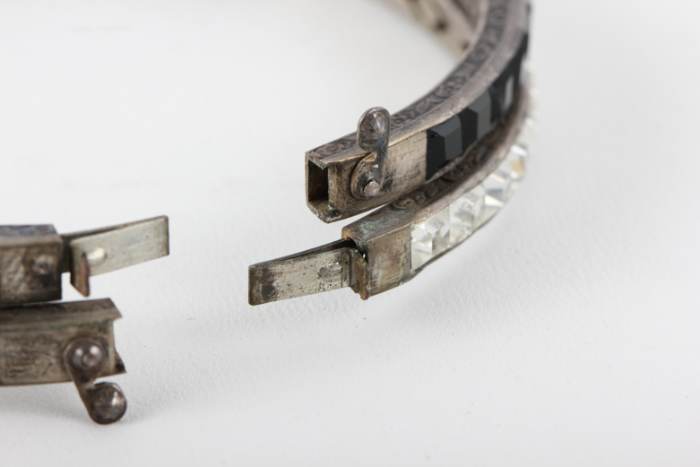 Pair of Vintage Hinged Sterling Silver Bracelets