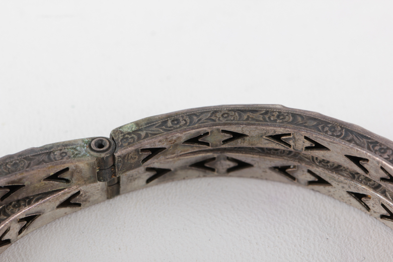 Pair of Vintage Hinged Sterling Silver Bracelets