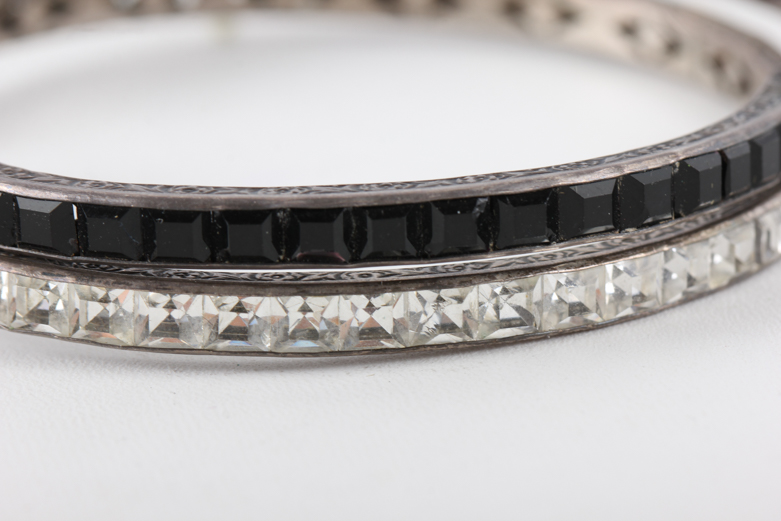 Pair of Vintage Hinged Sterling Silver Bracelets