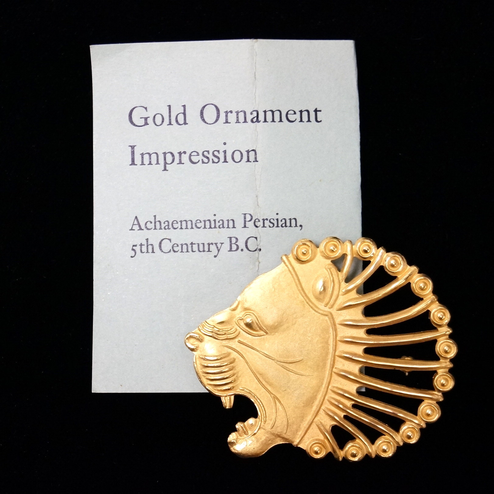 Vintage Museum Replica Lions Head Brooch CMFA