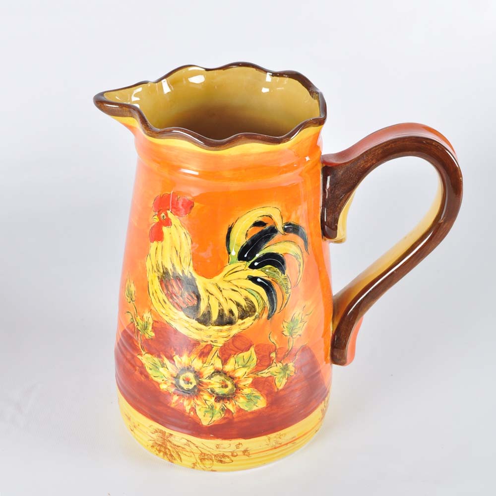 Pair of Rooster Pitchers