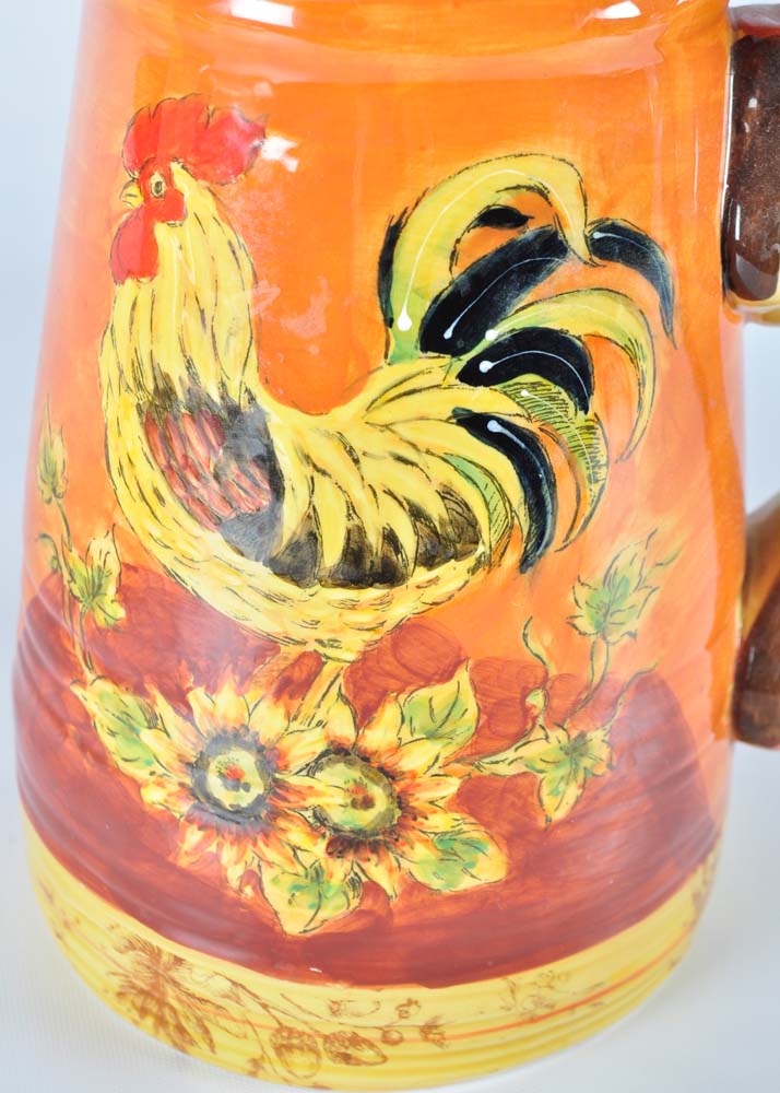 Pair of Rooster Pitchers