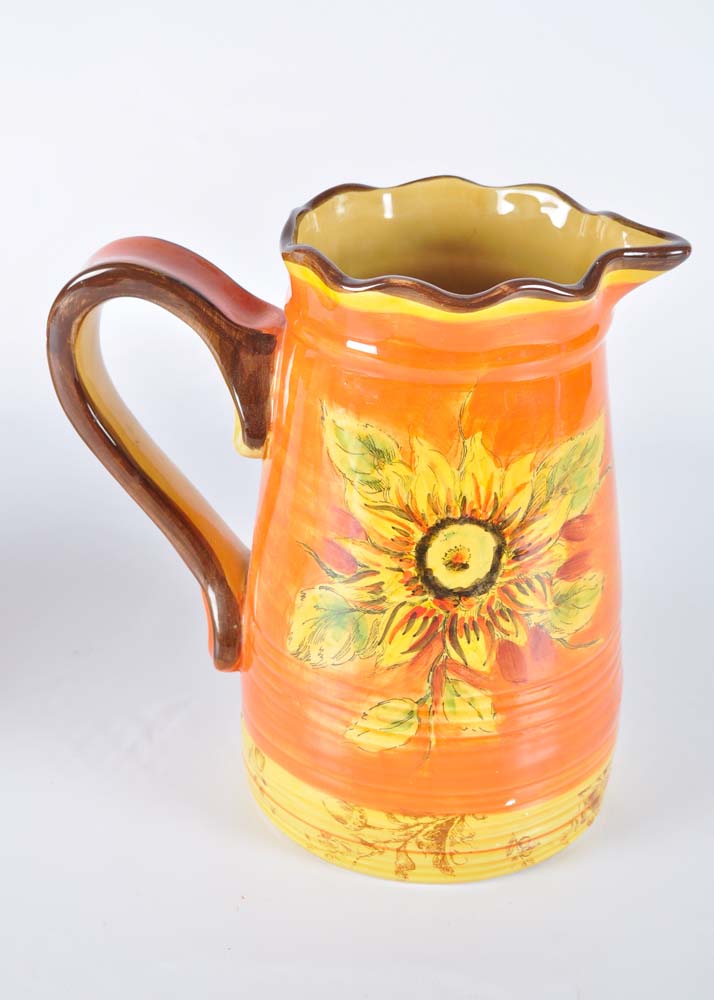 Pair of Rooster Pitchers