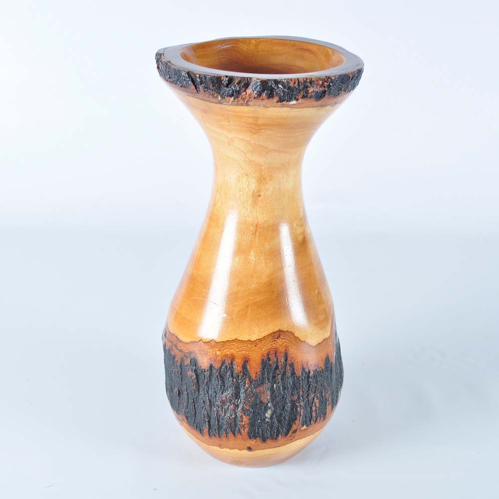 Carved Wooden Vase