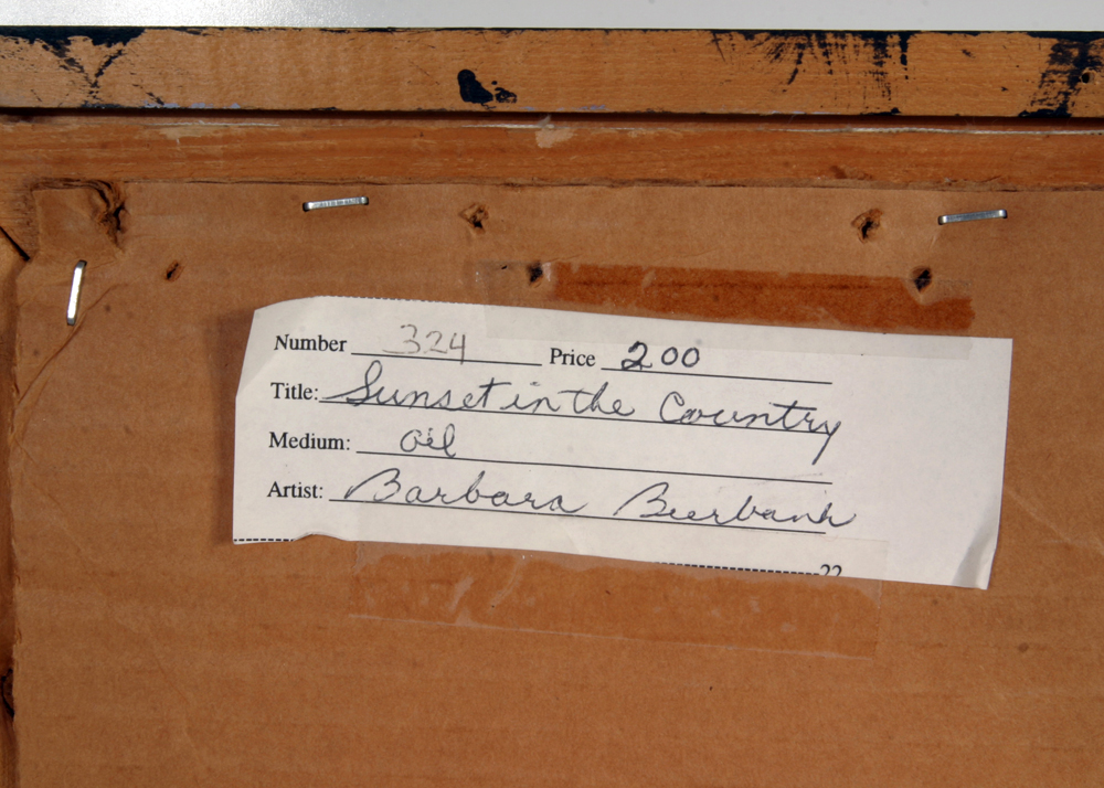 Barbara Burbank "Sunset in the Country" Oil on Canvas