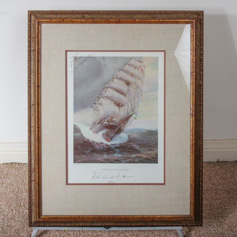 Christopher Rave Print on Paper "Graf Luckner's Seeadler"