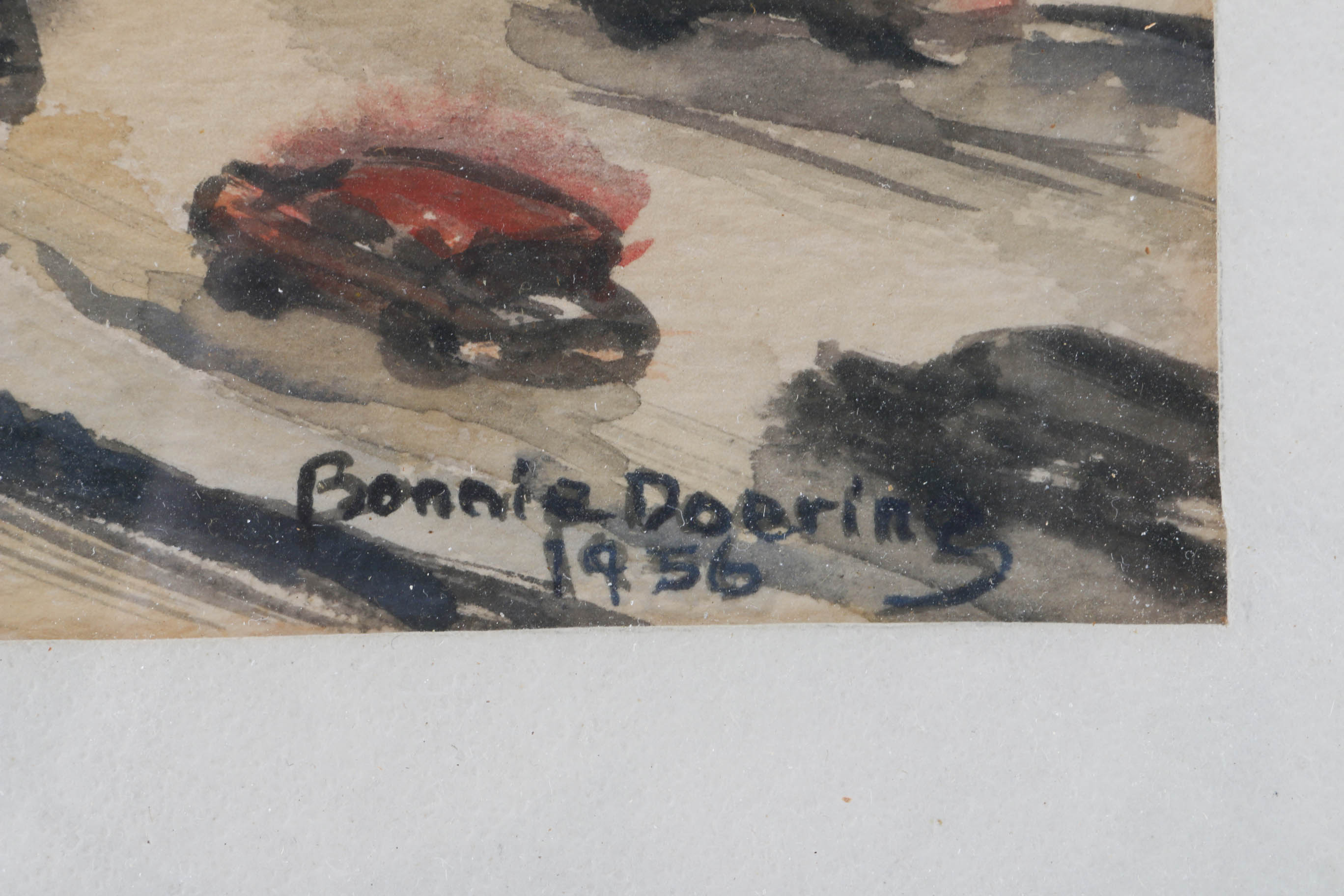 Bonnie Doering Signed 1956 Original Watercolor