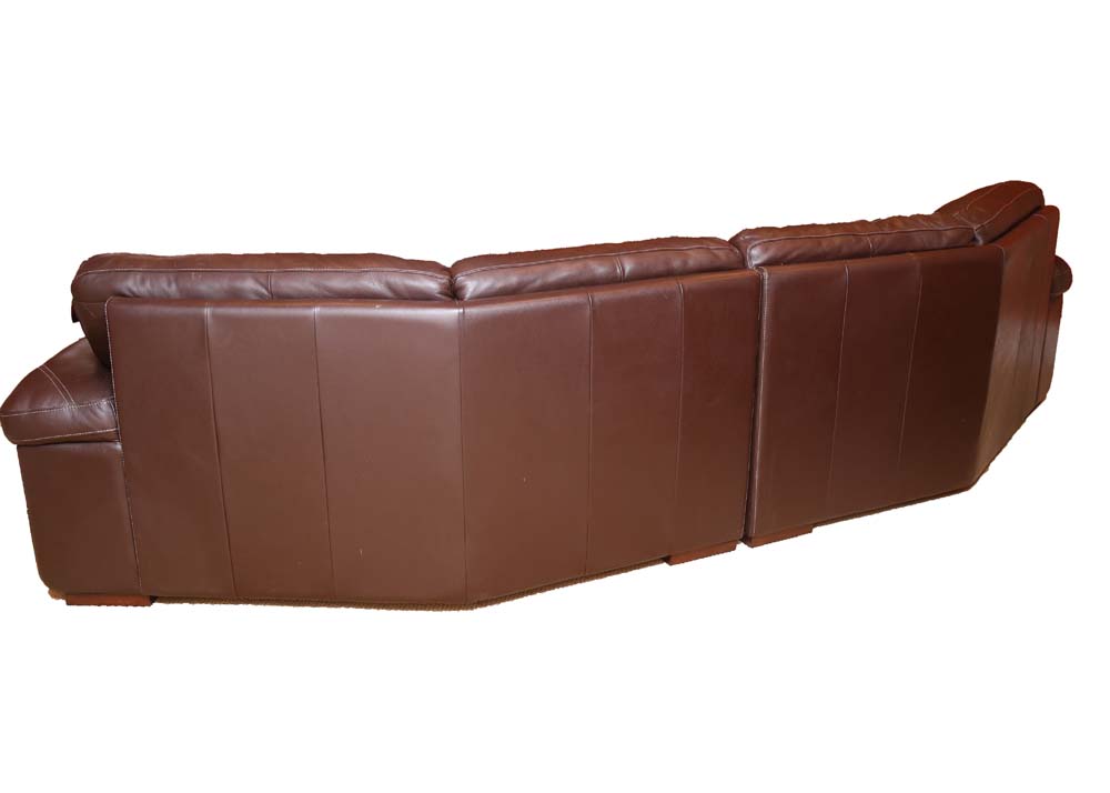 Bassett Leather Sectional Couch and Ottomans