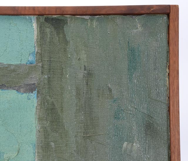 P. Gillet Mixed Media Painting "Flowers in Black Vase and Long White Stem Bowl"